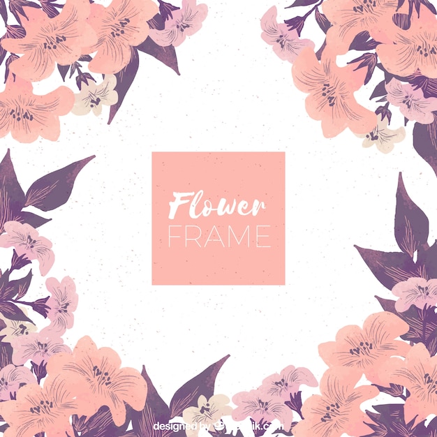 Fundo de flores em estilo aquarela