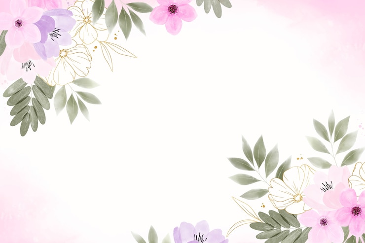 Vetor grátis fundo de flores românticas em aquarela