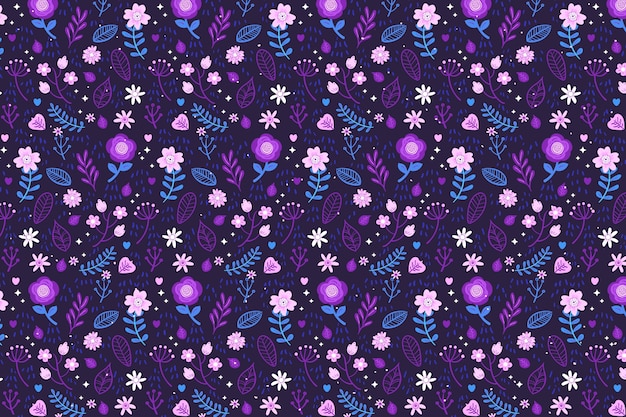 Fundo de flores servindo de tecido em tons de violeta
