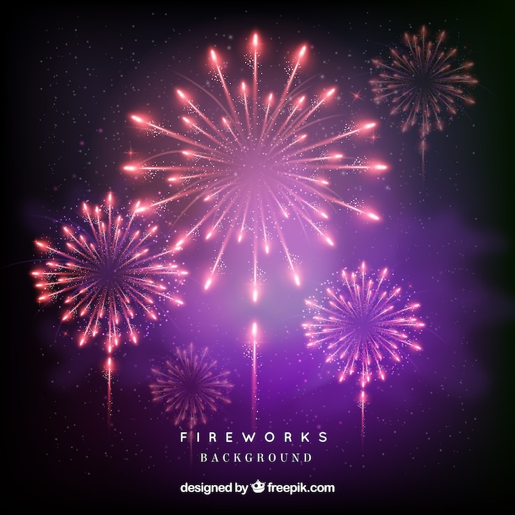 Vetor grátis fundo de fogos de artifício cor-de-rosa