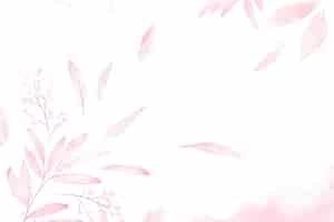 Vetor grátis fundo de folhas rosa aquarela