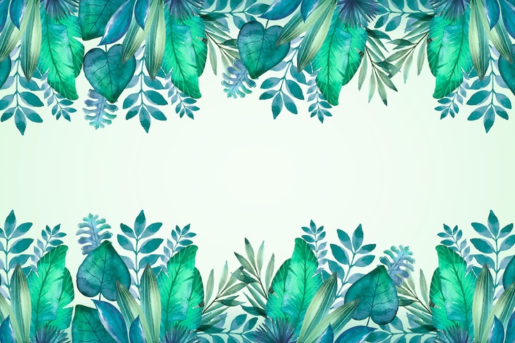 Vetor grátis fundo de folhas tropicais em aquarela pintada à mão
