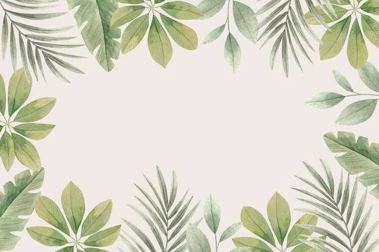 Vetor grátis fundo de folhas tropicais em aquarela