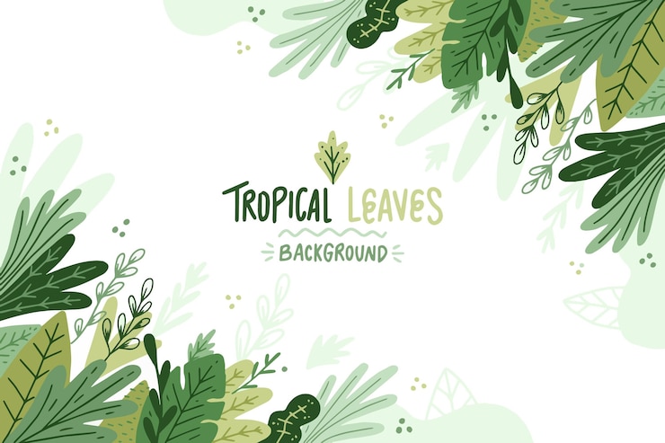 Vetor grátis fundo de folhas tropicais pintadas