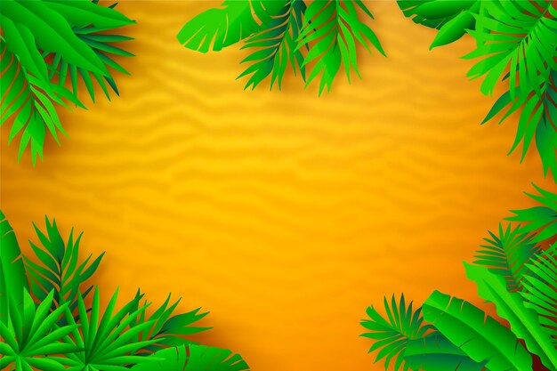 Fundo de folhas tropicais realistas