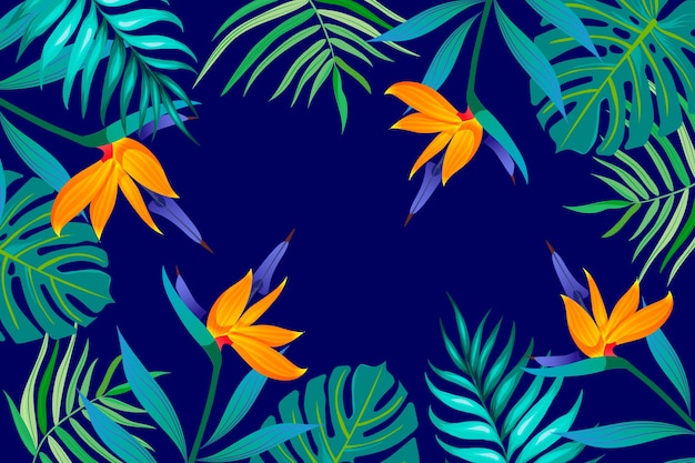 Fundo de folhas tropicais