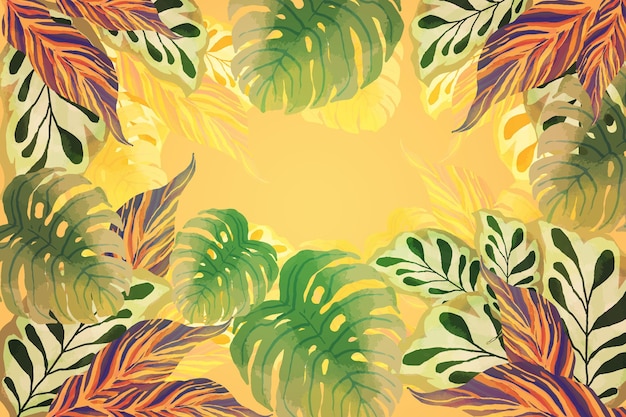 Fundo de folhas tropicais