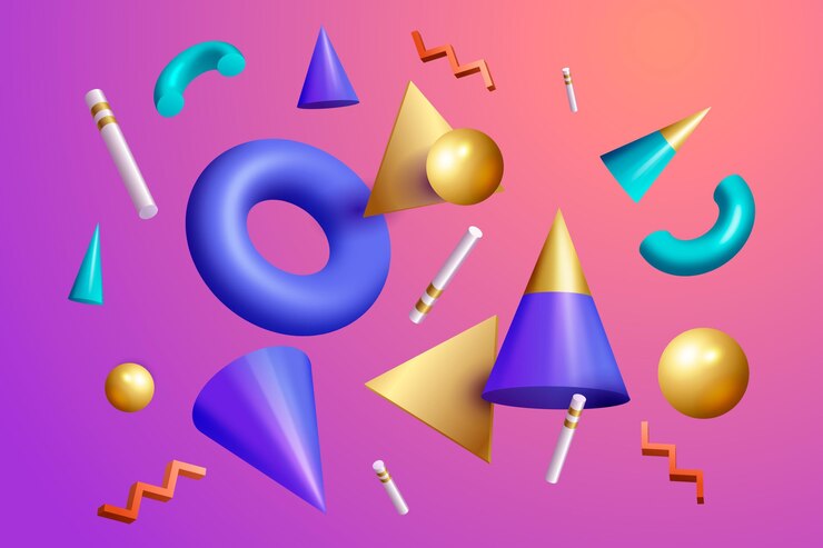 Vetor grátis fundo de formas flutuantes tridimensionais realistas