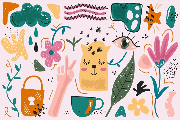 Vetor grátis fundo de formas orgânicas abstratas de mão desenhada
