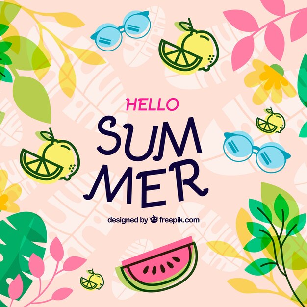 Fundo de frutas deliciosas de verão