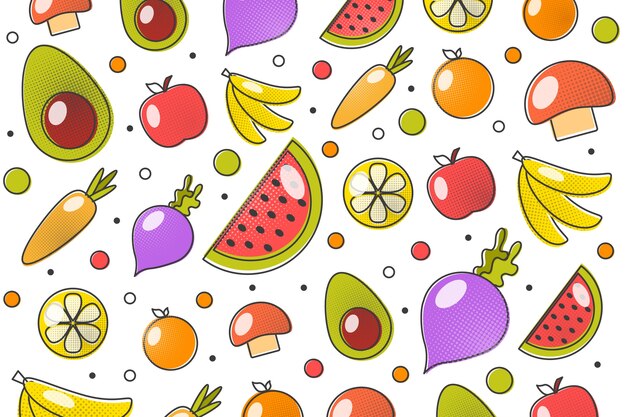 Fundo de frutas e legumes