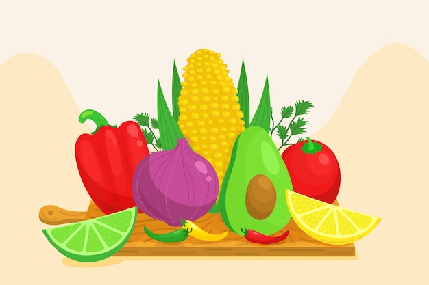 Fundo de frutas e legumes