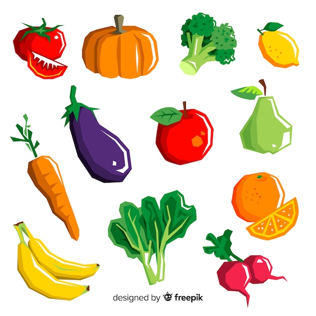 Fundo de frutas e vegetais frescos mão desenhada