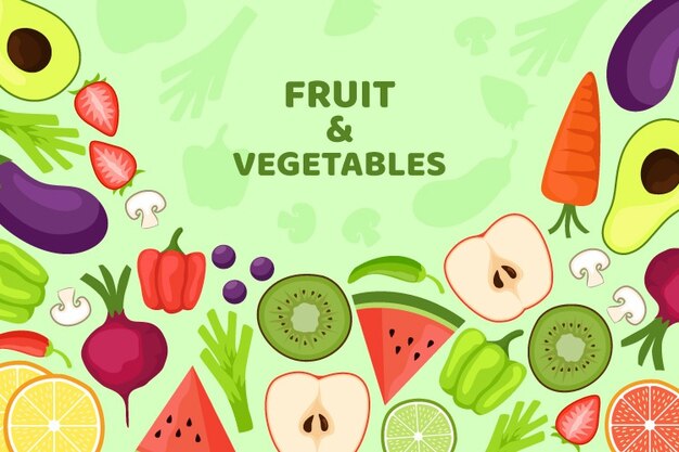 Fundo de frutas e vegetais orgânicos