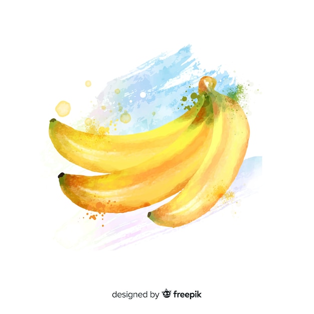 Vetor grátis fundo de frutas em aquarela com bananas