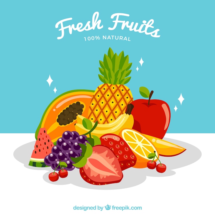Vetor grátis fundo de frutas frescas