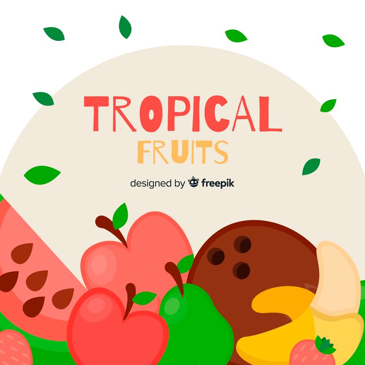 Vetor grátis fundo de frutas tropicais