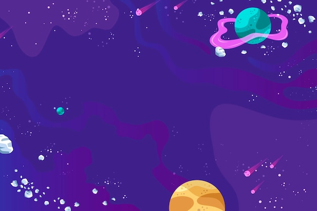 Vetor grátis fundo de galáxia de desenho animado