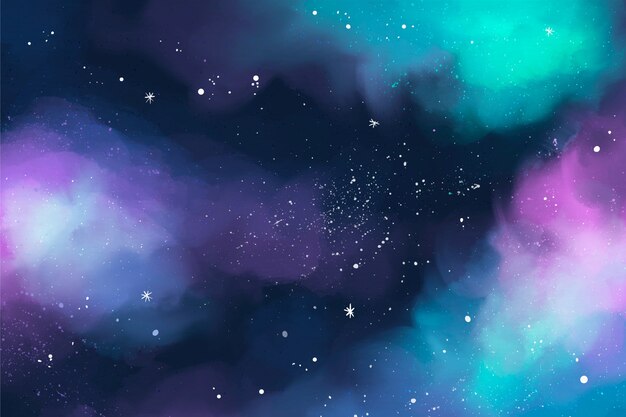 Fundo de galáxia em aquarela