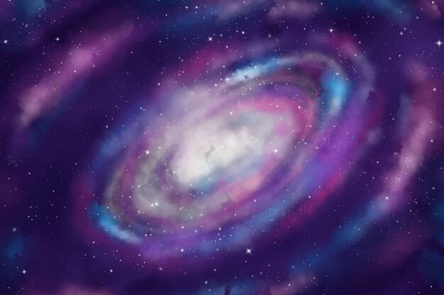 Fundo de galáxia em aquarela