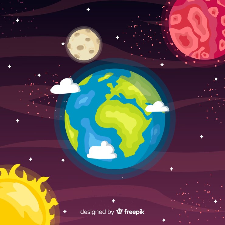 Vetor grátis fundo de galáxia linda com design plano