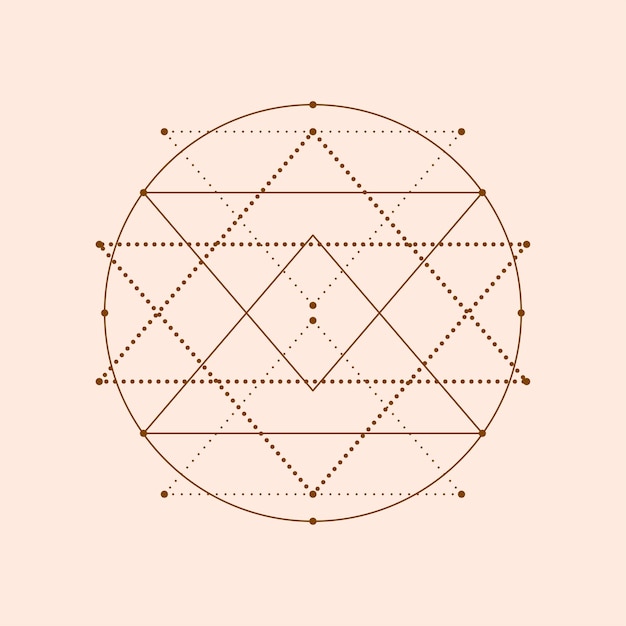 Fundo de geometria sagrada com astrologia e símbolo místico