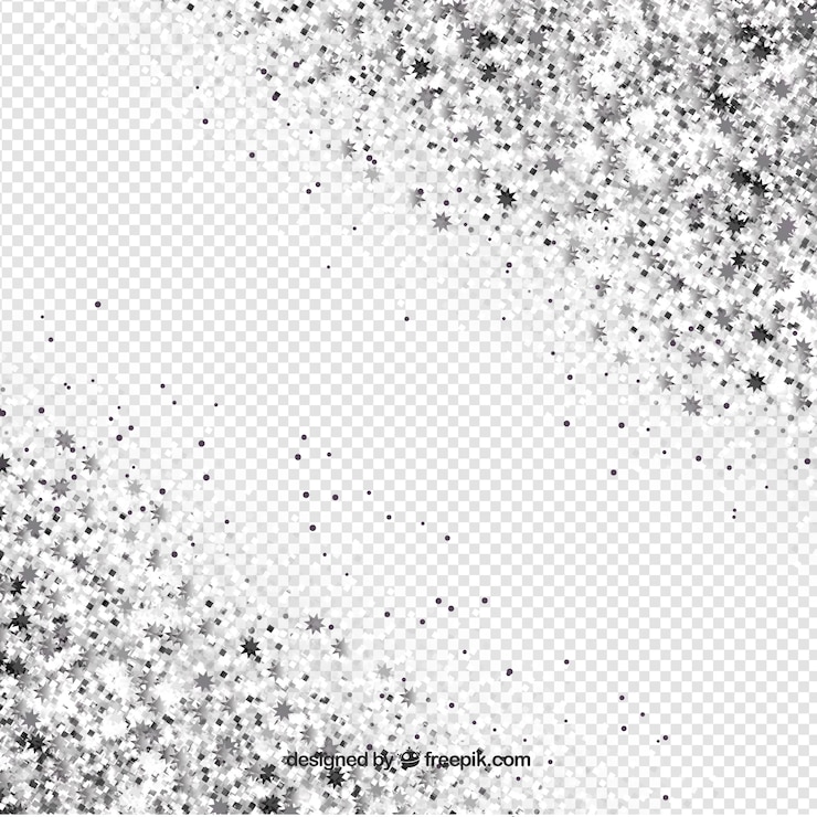 Vetor grátis fundo de glitter prata transparente