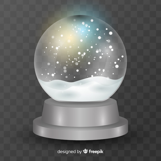 Vetor grátis fundo de globo de neve de natal realista