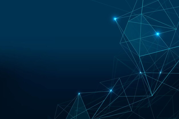 Fundo de grade digital futurista de vetor azul escuro abstrato