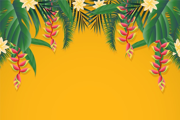 Fundo de gradiente de folhas tropicais