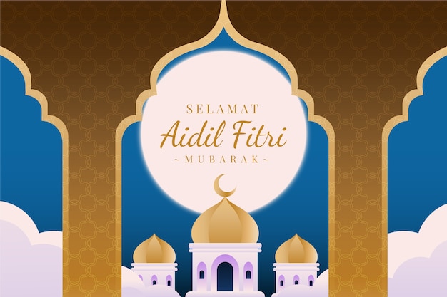 Fundo de gradiente hari raya aidilfitri