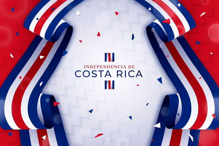 Vetor grátis fundo de gradiente para a celebração da independência da costa rica
