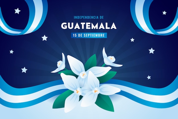 Vetor grátis fundo de gradiente para a celebração do dia da independência da guatemala