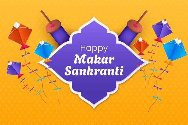 Fundo de gradiente para o festival Makar Sankranti