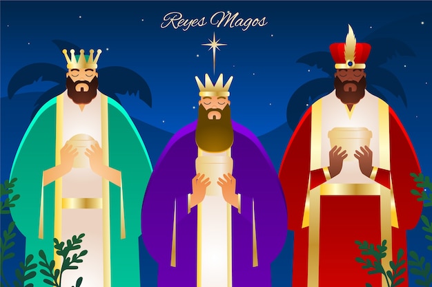 Vetor grátis fundo de gradiente para reyes magos