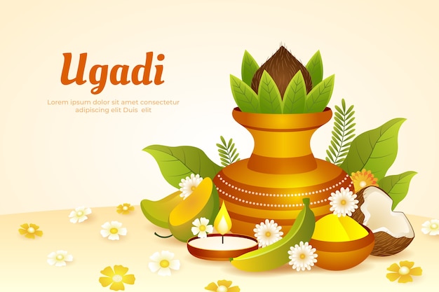 Vetor grátis fundo de gradiente ugadi