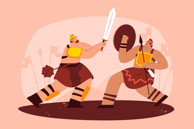Vetor grátis fundo de guerreiro desenhado a mão