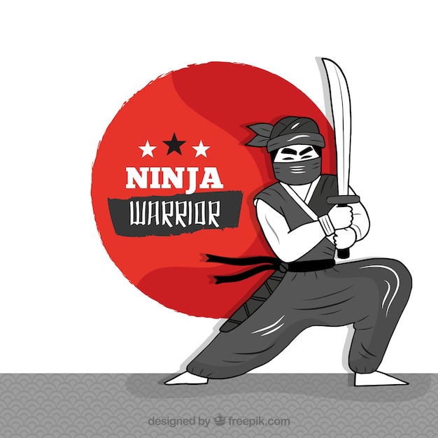 Vetor grátis fundo de guerreiro ninja