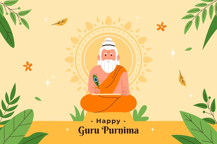Vetor grátis fundo de guru purnima desenhado à mão