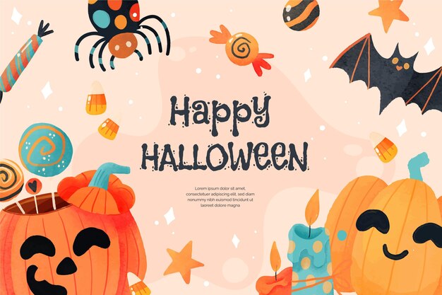 Fundo de halloween em aquarela