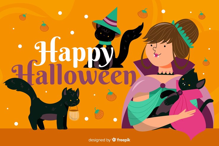 Vetor grátis fundo de halloween em design plano