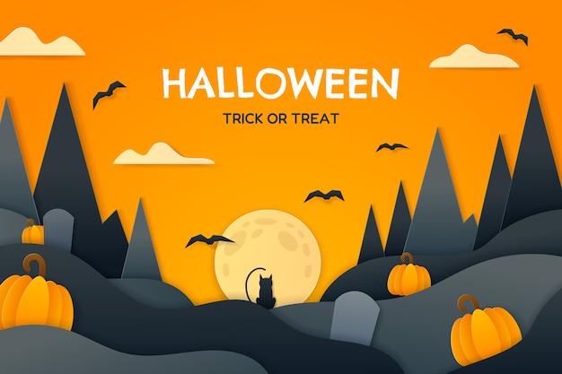 Fundo de halloween em estilo de papel