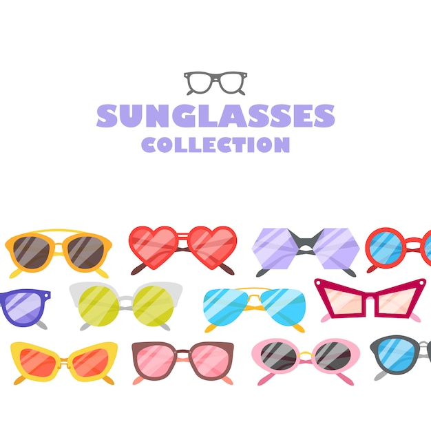 Fundo de ícones de óculos de sol de ilustração