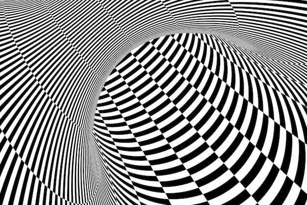 Fundo de ilusão de ótica desenhado à mão