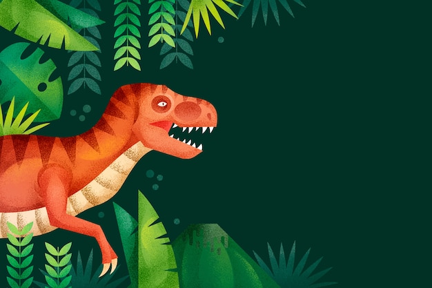 Fundo de ilustração realista de dinossauros