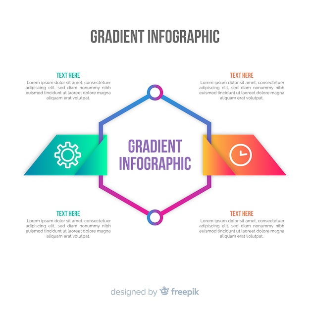 Fundo de infográfico hexágono gradiente