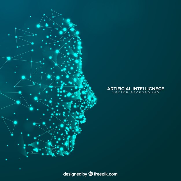 Fundo de inteligência artificial com cabeça
