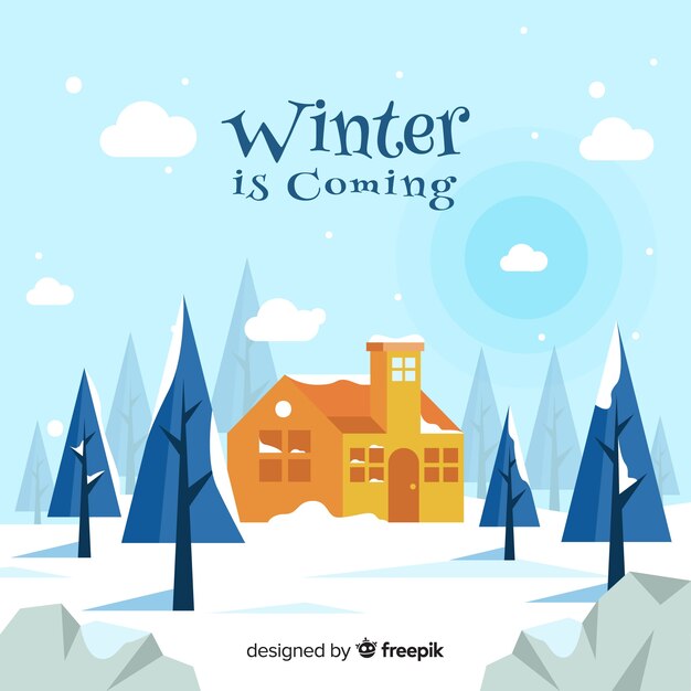 Fundo de inverno linda com design plano