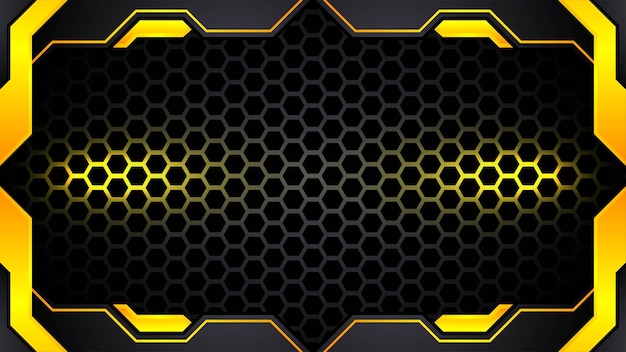 Vetor grátis fundo de jogo futurista preto e amarelo