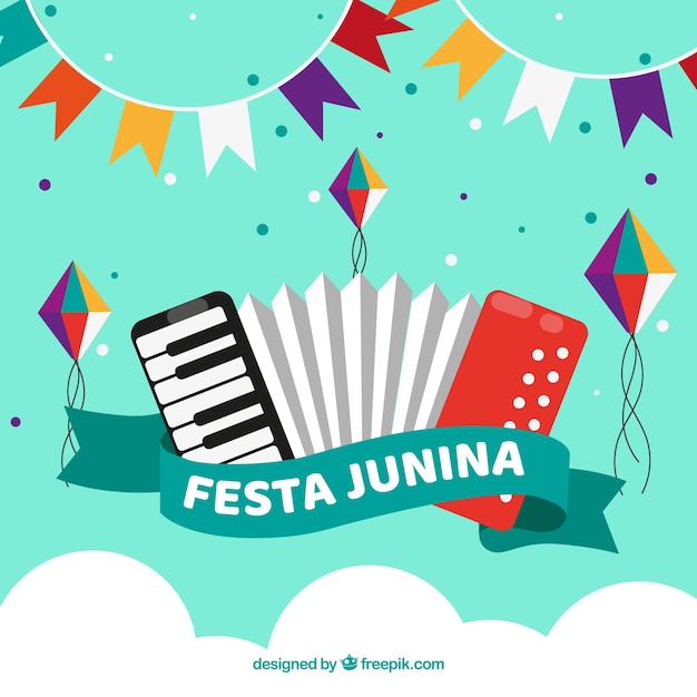 Vetor grátis fundo de junina de festa criativa